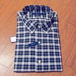 NIP Polo Ralph Lauren Long Sleeve Shirt Mens slim fit stretch Oxford Green/Wht